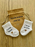 Chaussettes annonce grossesse personnalisées