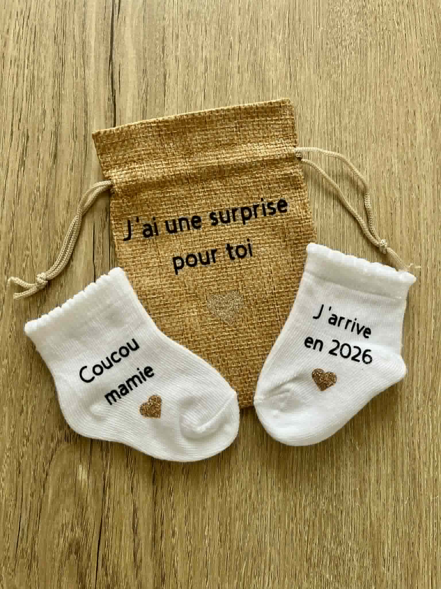 Chaussettes annonce grossesse personnalisées