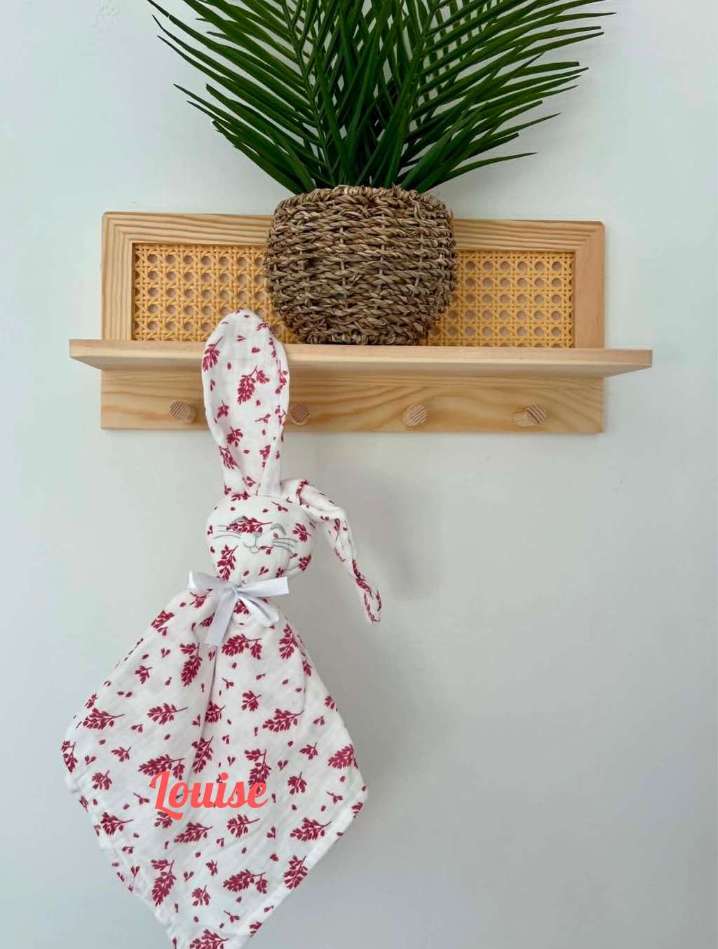Doudou lapin feuilles